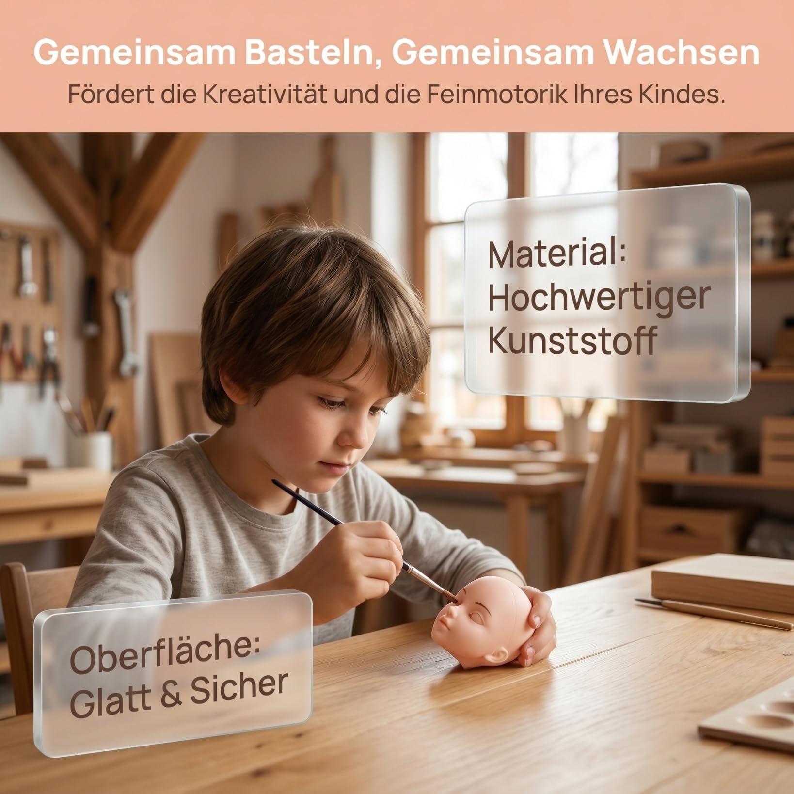 Beavorty 20x Mini Puppenköpfe zum Basteln 5x3cm DIY Kleine Puppenköpfchen aus Kunststoff für Schminkkopf Make-up Übungen Puppengesichter Reparatur Puppen Zubehör Spielzeug Teile