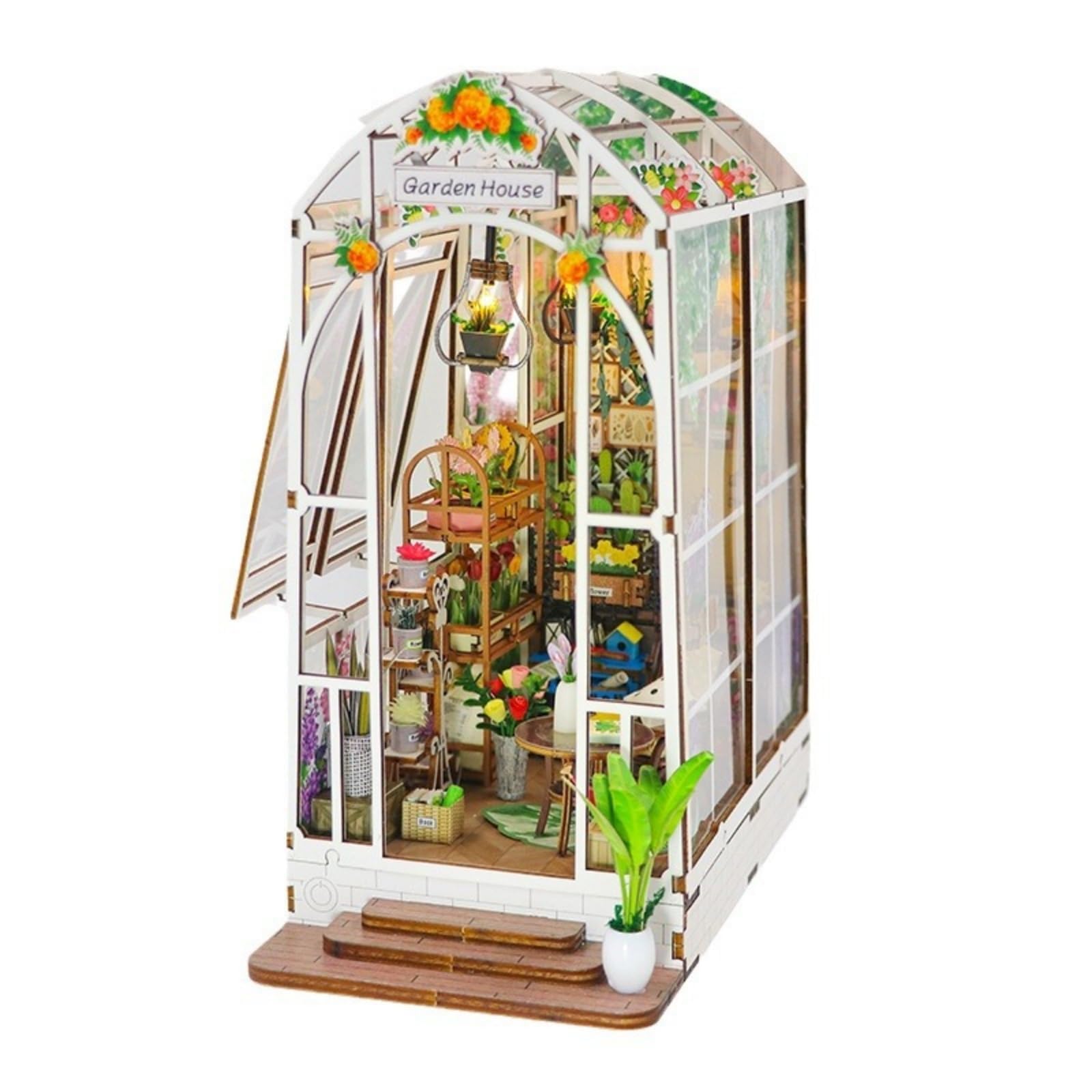 Kit de libro LED, soporte decorativo para sujetalibros, rompecabezas de madera 3D para adultos, inserto de estantería Booknook para libros decorativos para el hogar, adornos para adolescentes, niñas,