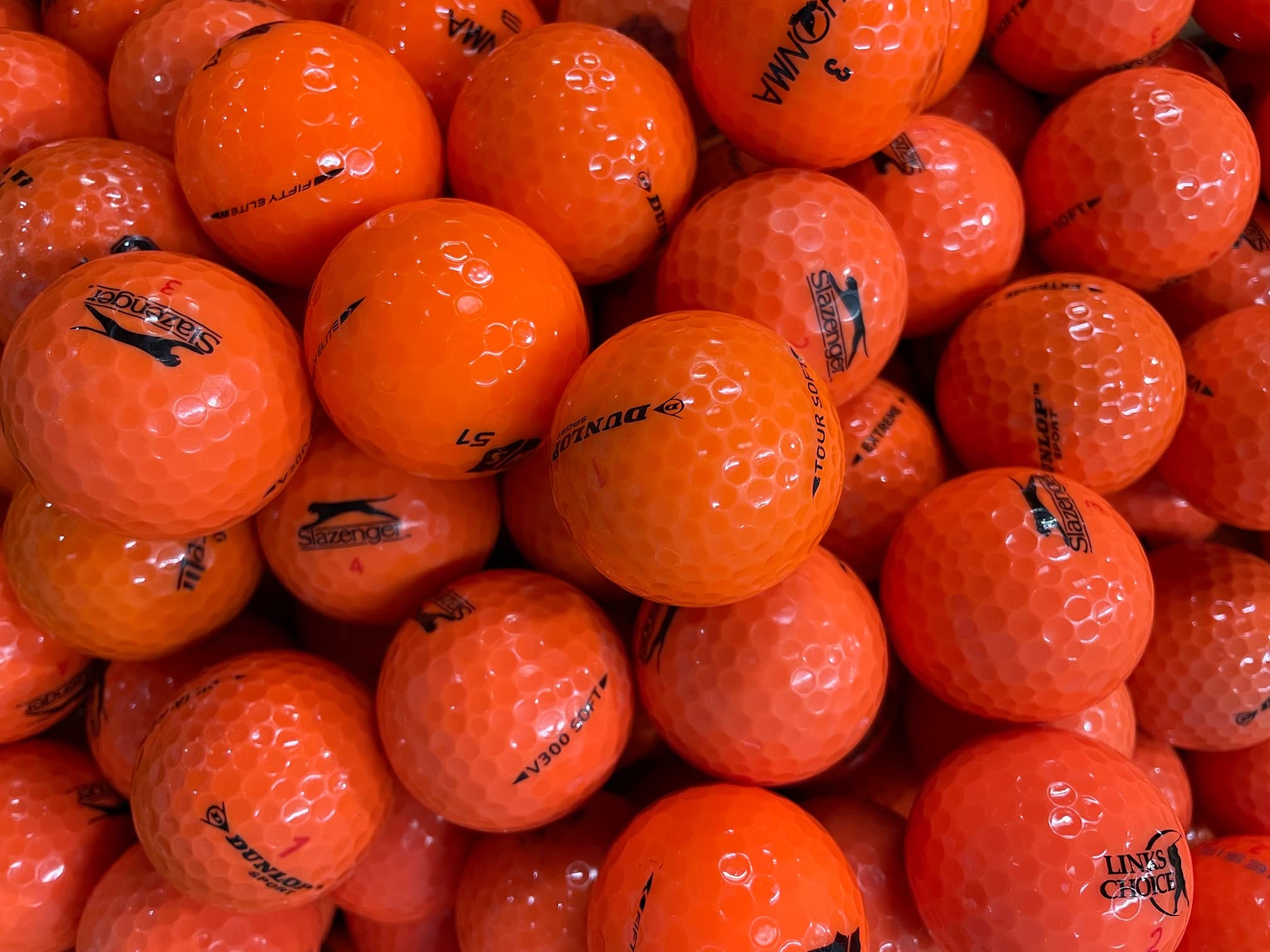 Lot de 50 balles de golf orange – Mélange de balles de récupération – Perle/Grade A