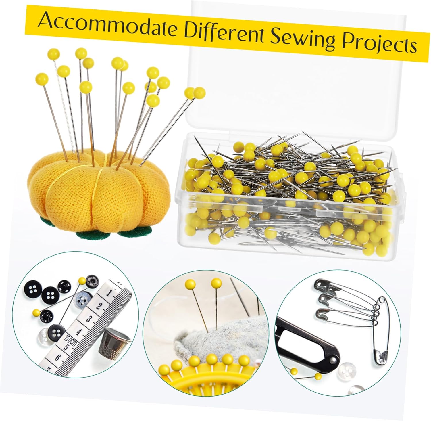 500Pcs Glass Head Pins for Jewelry Making Fine Needle Straight Pins Durable Wire Crafting Pins for Sewing Quilting and Beading Projects