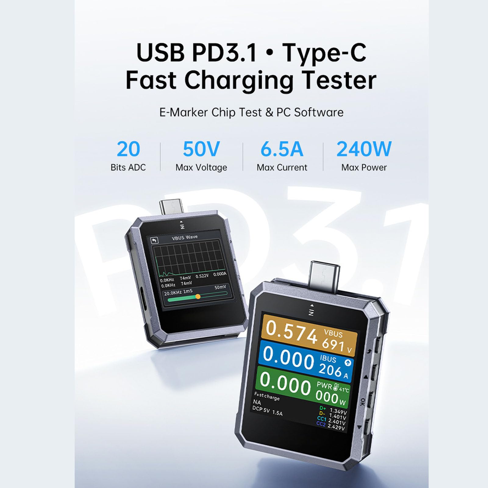 Generic Tester USB C Wysoce Precyzyjny Multimetr do Monitorowania Napięcia, Prądu, Zasilania i Wykrywania Protokołu USB dla Entuzjastów Technologii i Profesjonalistów