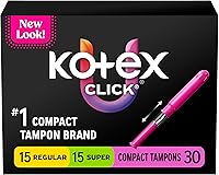 Vista 11 de U by Kotex Click - Tampones compactos, súper absorbencia, sin perfume, 45