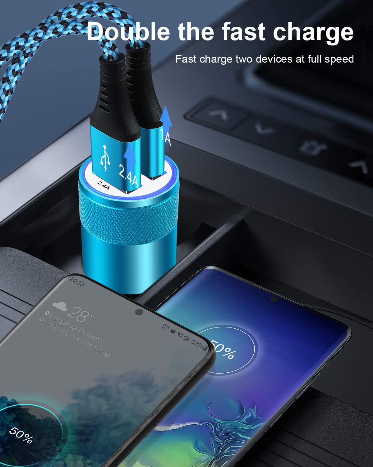 Amazon.com: Cigarette Lighter Adapter, USB Car Charger, 3.4a Fast Charging  Dual-Port Cargador de Carro for iPhone 17 16 15 14 13 12 SE 11Pro Max X XR  XS Max Plus, Samsung Galaxy