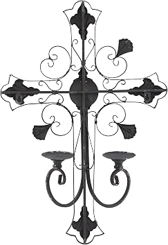 Deco 79 Black Metal French Country Wall Decor, 24 x 16 x 6
