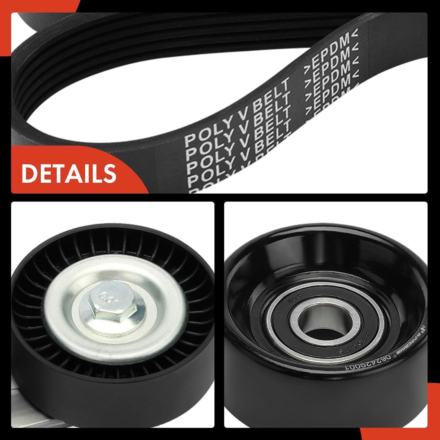 A-Premium Engine Serpentine Belt Drive Kit Compatible with Jeep TJ Series Wrangler 2000-2006, TJ 2000-2006 - 4.0L