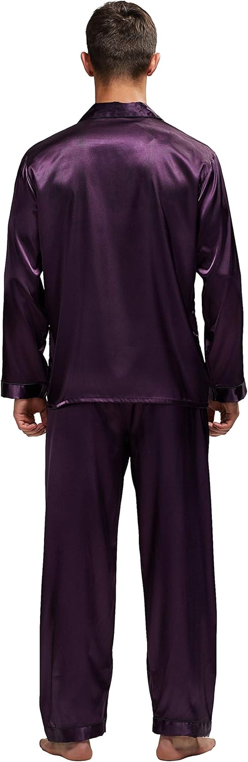 TONY & CANDICE Men's Classic Satin Pajama Set Sleepwear - Image 5