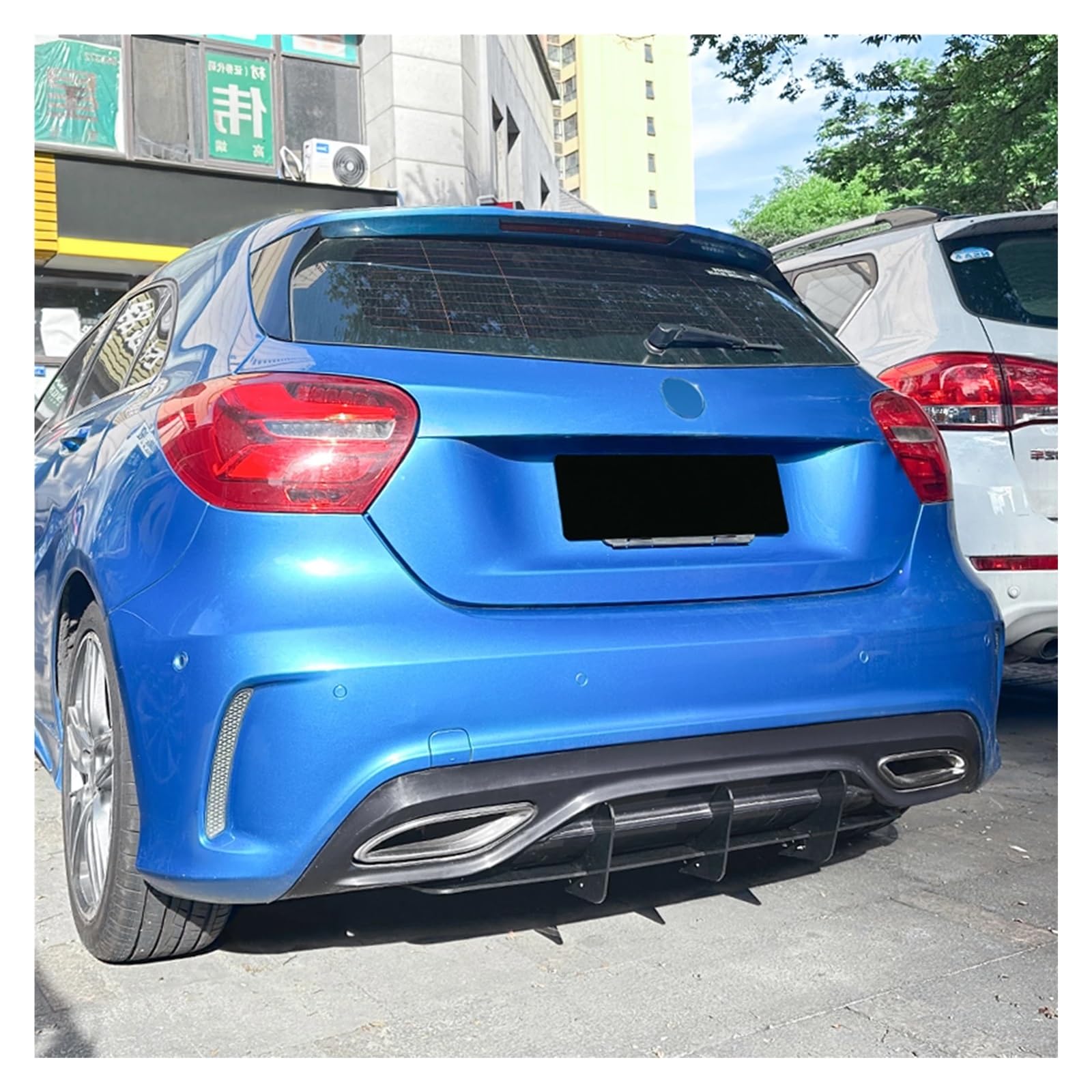 Tylny dyfuzor zderzaka, pasujący do Mercedesa, benz, Klasy A W176 2016-2018 AMG Line, płyta montażowa spojlera wydechowego dyfuzor tylnego zderzaka
