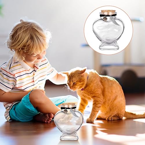 Miniatura 6 de 2 juegos de botellas conmemorativas para pelo de mascotas, recuerdo de piel conmemorativa de mascotas, piel de recuerdo transparente de perro y