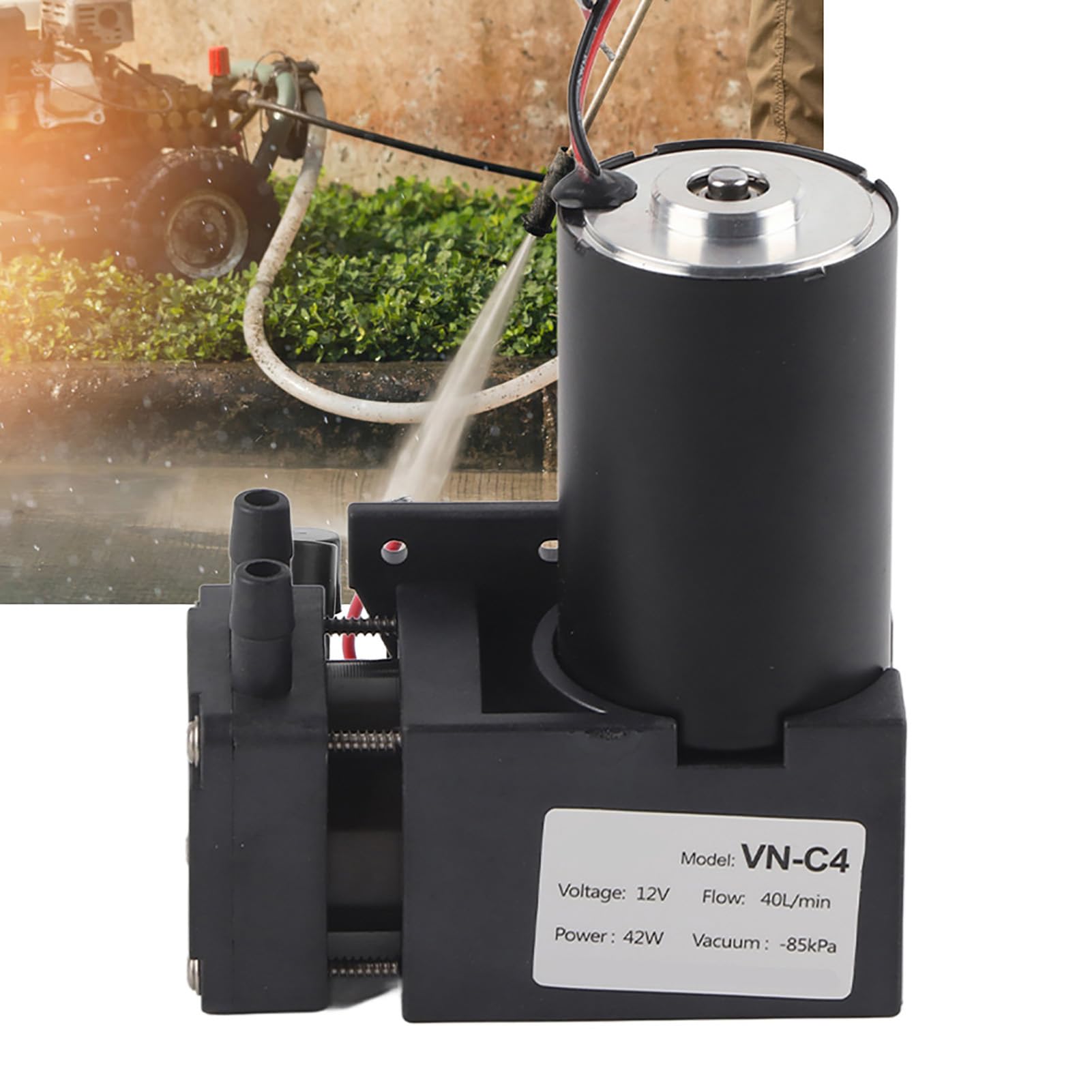 Bomba de vacío YUKOFE, 40 l/min de alta presión, 85 KPa de presión, diseño compacto y ligero, rendimiento silencioso, tubería de 10 mm, resistente para uso industrial y doméstico