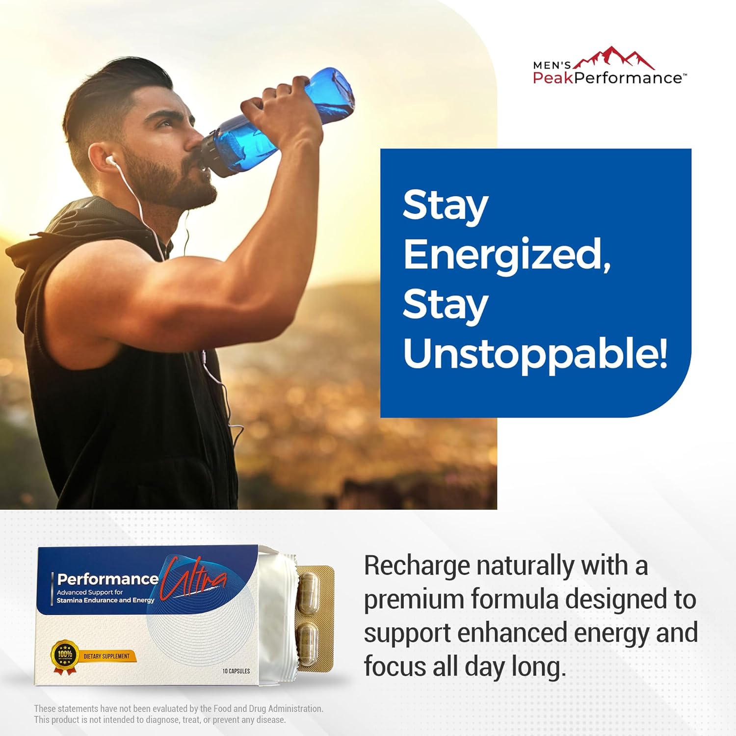 Ultimate Men’s Endurance Formula Supplement – Enhance Energy, Strength, Stamina & Performance - Potent Blend of Horny Goat Weed, Ashwagandha, Tongkat Ali, & Maca – 10 Capsules