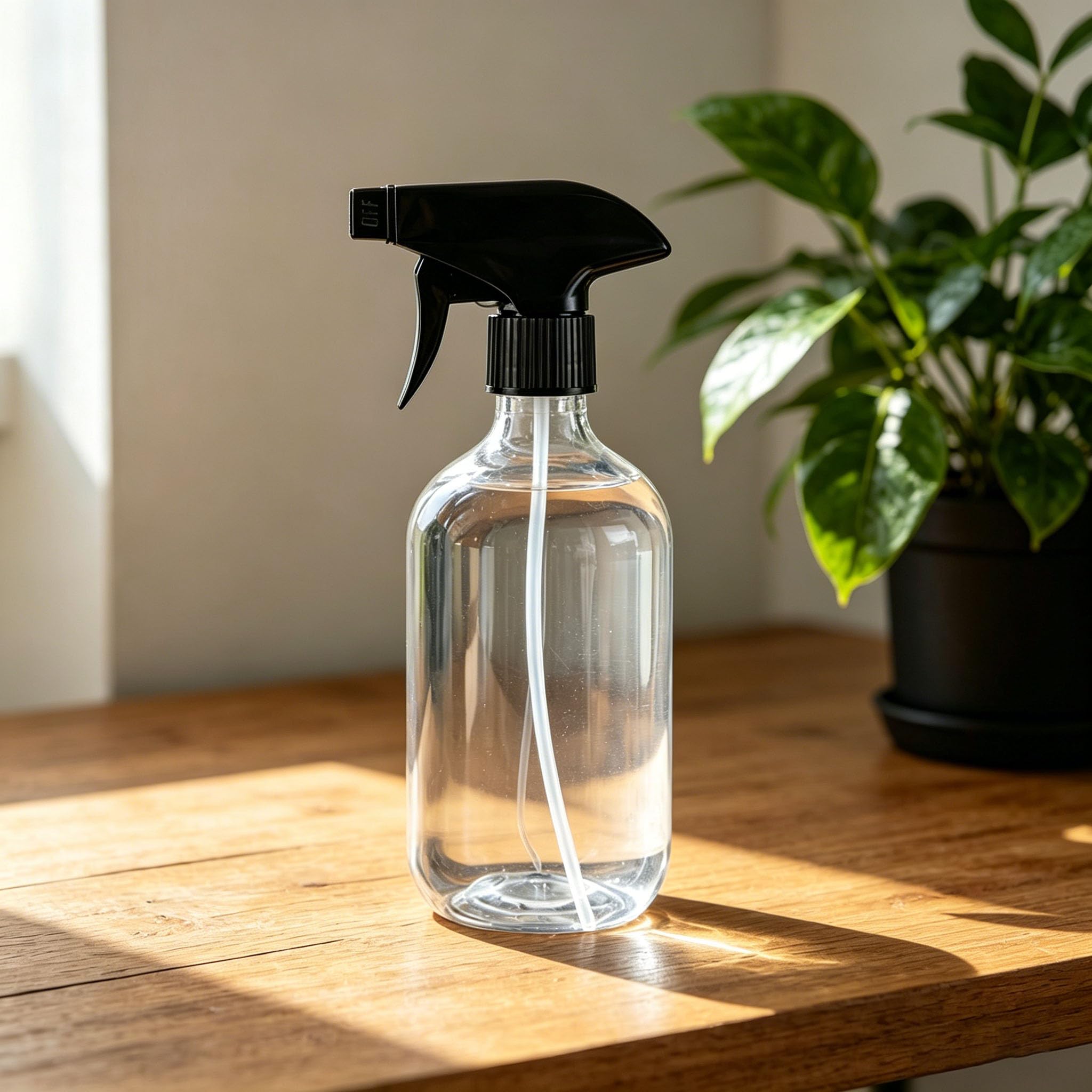 500ml Clear Empty Spray Bottle, Refillable Plastic Trigger Sprayer with Mist & Stream Settings, Reusable Cleaning Spray Bottles for Home, Garden, Plants, Hair, Essential Oils, Cleaning Solutions