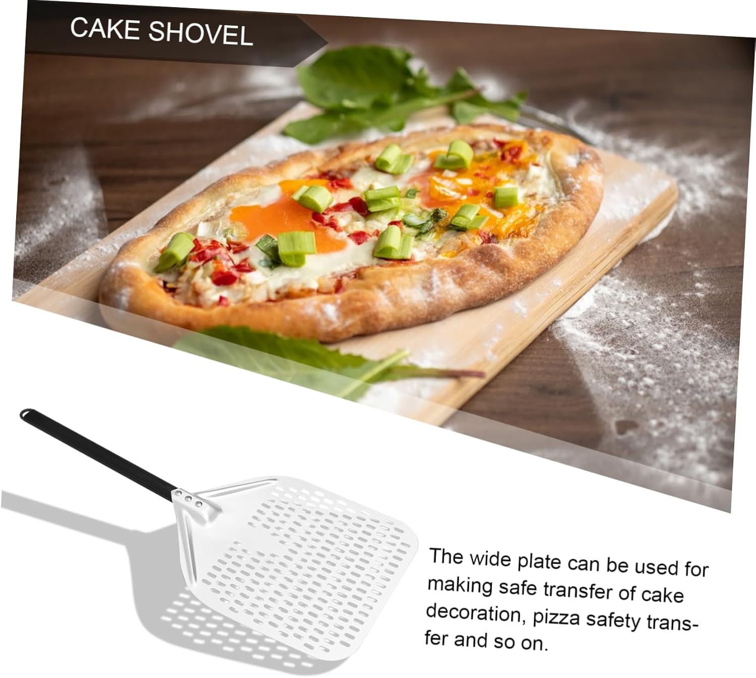 Turner Pizza Shovel Perforated Peel for Professional Baking Easy to Slide and Handle Heat-resistant