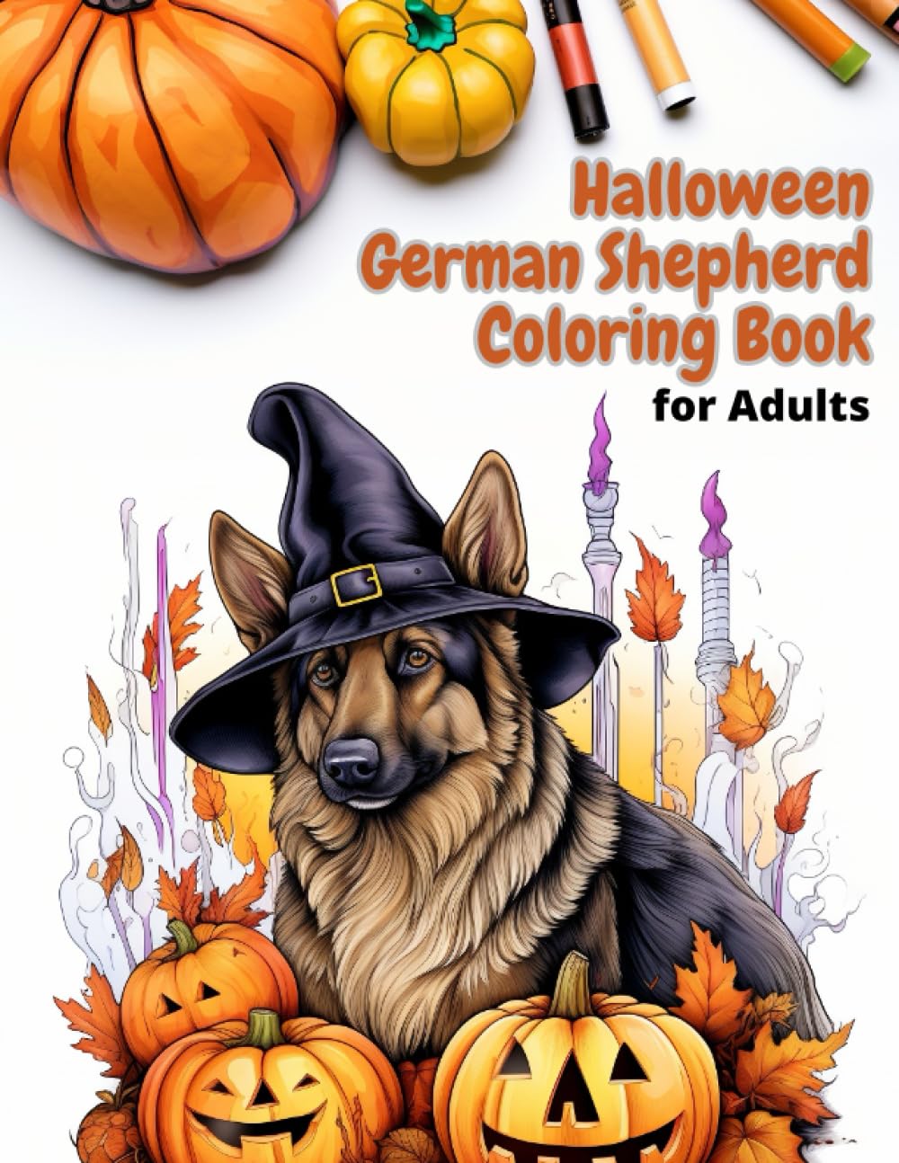 Halloween German Shepherd Coloring Book for Adults: Festive Canine Artistry: German Shepherd Halloween Delights