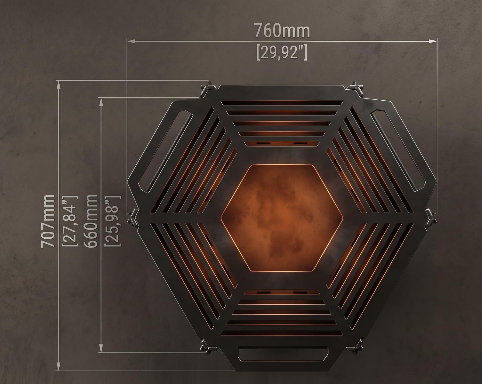 Braciere e Barbecue 2 in 1 Pieghevole Realizzato a Mano – 76 cm, Motivo 4, Acciaio di 3 mm di spessore