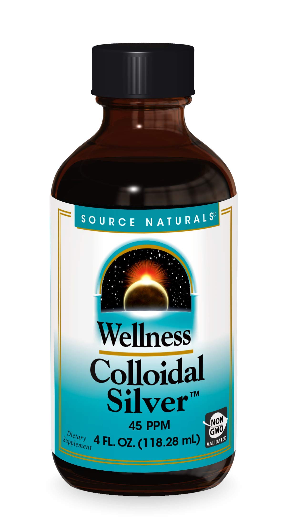 Source Naturals Wellness Colloidal Silver 45 Ppm Supports Supplement for Physical Well Being (4fl. oz)