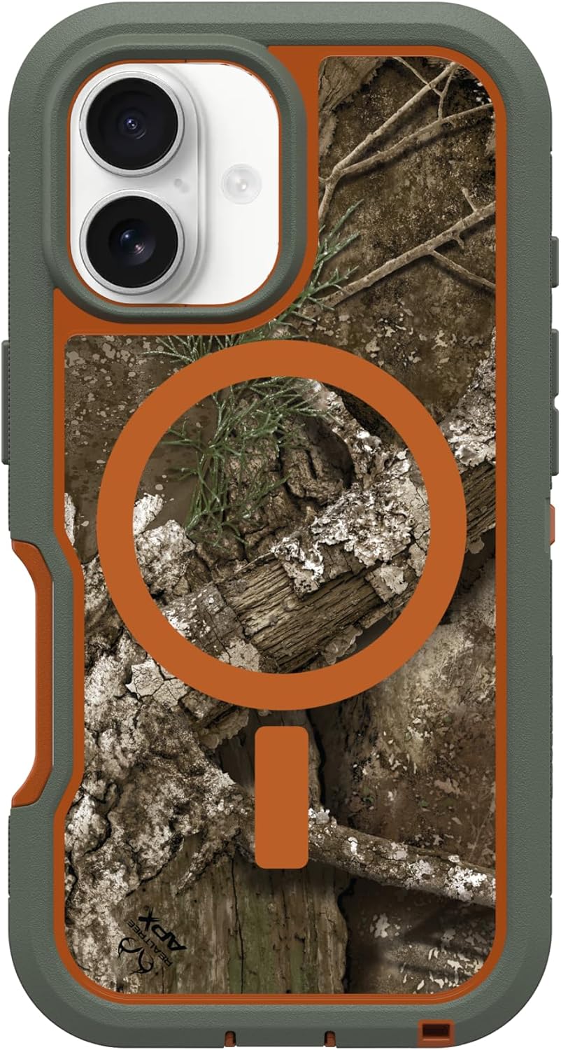 OtterBox iPhone 16 Defender Pro Series XT Clear MagSafe Compatible Case - Realtree Camo - Heavy Duty, Tactical Phone Case with Military Grade Drop Protection, MagSafe Compatible iPhone Case