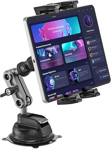 Soporte de tableta para camión, soporte de tableta de automóvil, resistente súper ventosabase adhesiva, soporte para iPad para salpicadero,