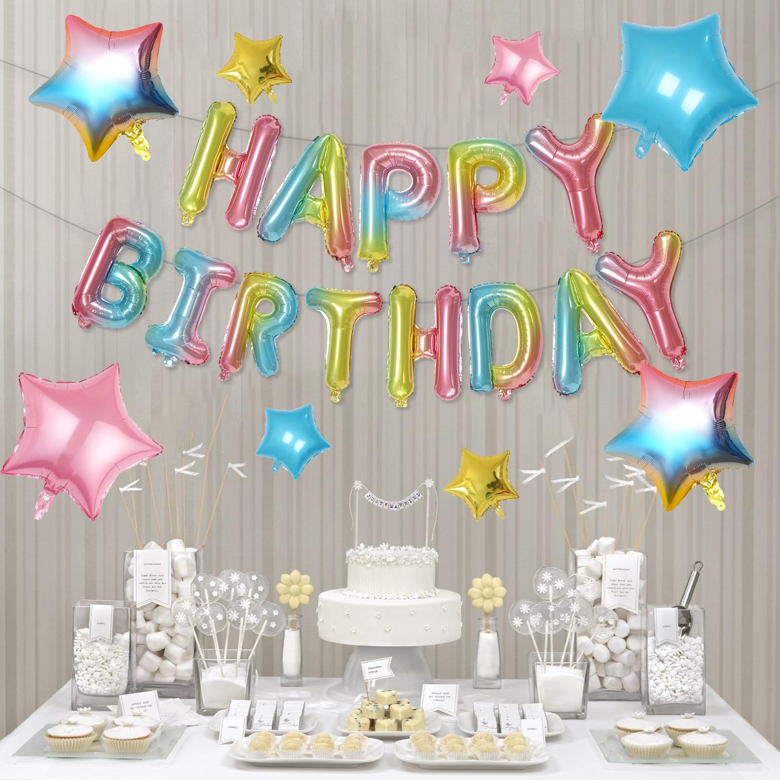 Rainbow Happy Birthday Balloons – Colorful Party Balloons For Birthdays & Celebrations - View #5