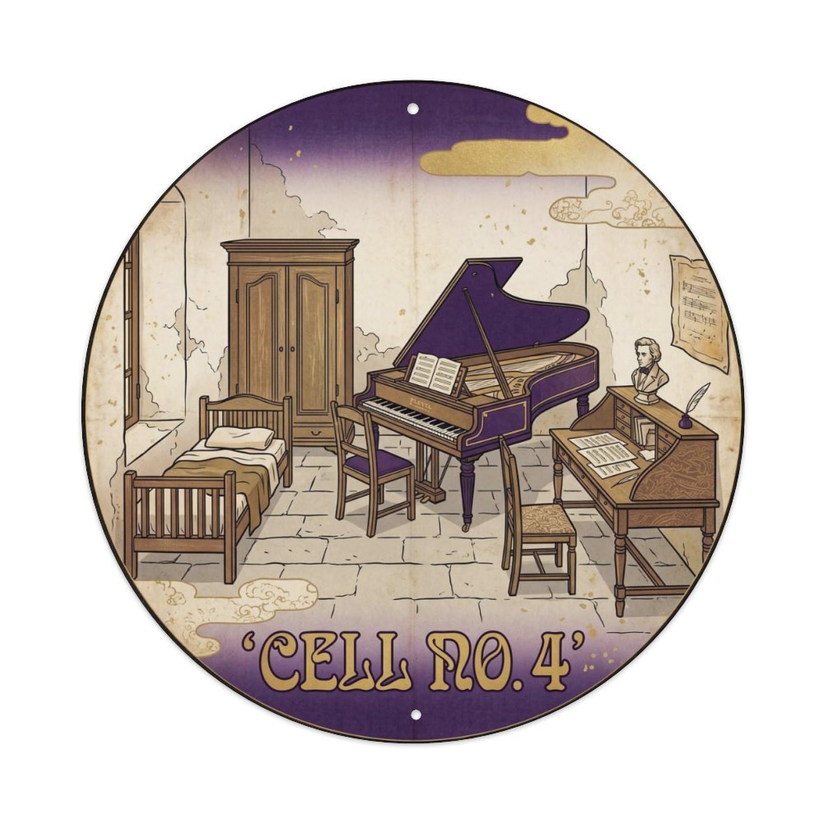 Mallorca Monastery Cell Four Music Heritage Metal Tin Sign