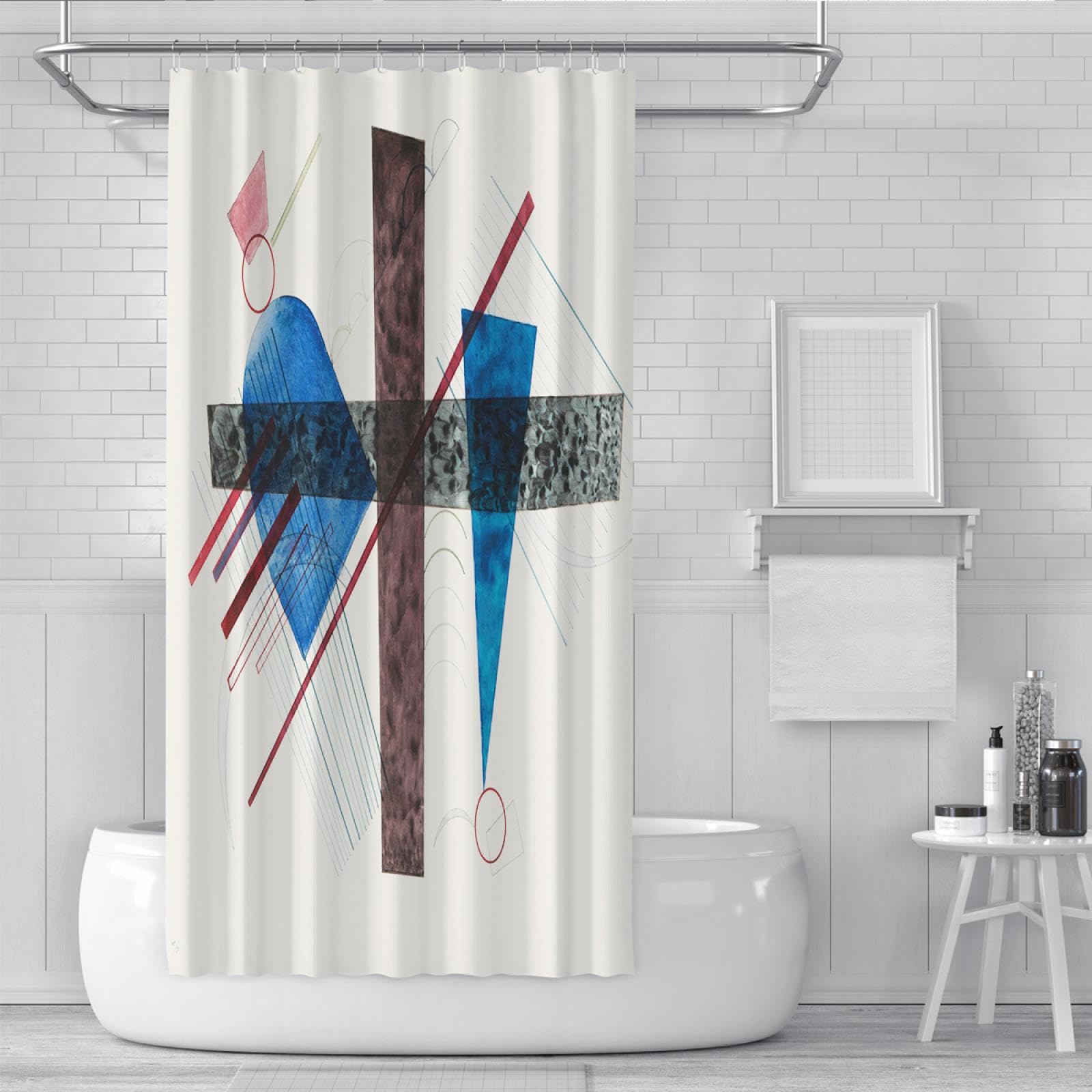 Tenda Da Doccia Con Animali Dei Cartoni Animati, Tenda Decorativa Per Bagno 150 X 180 Cm 12 Ganci 97151544