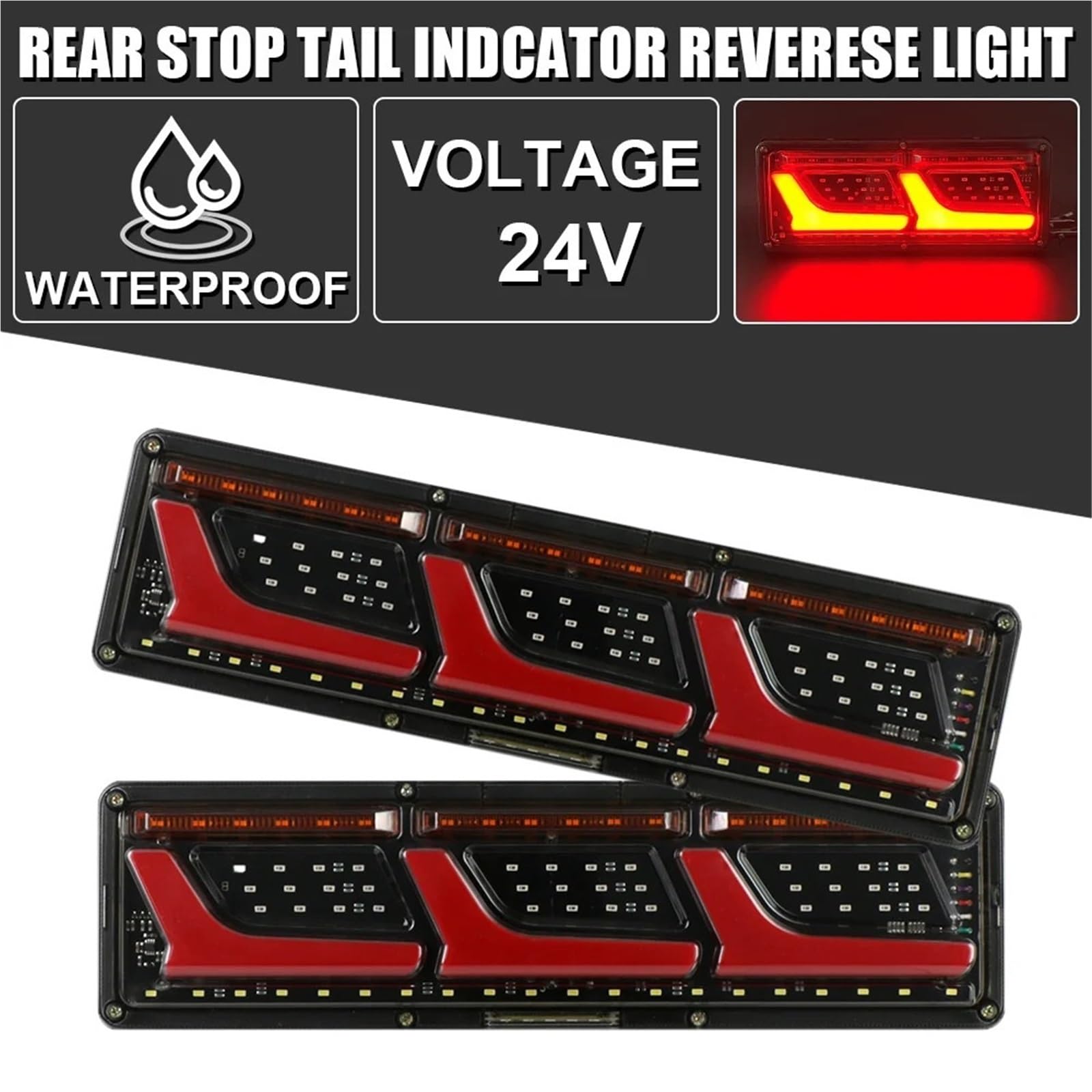 Genérico luces traseras del coche Luces de 24V para camión lámpara intermitente luces traseras para remolque LED posición antiniebla indicador freno trasero
