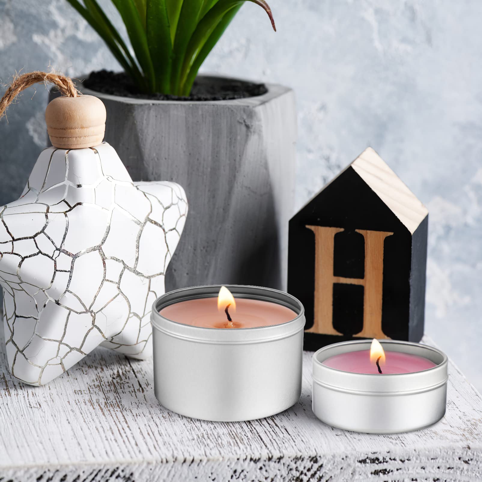 VILLCASE Latas de Velas Vacías de Aluminio Mechas de Algodón, 1 Juego