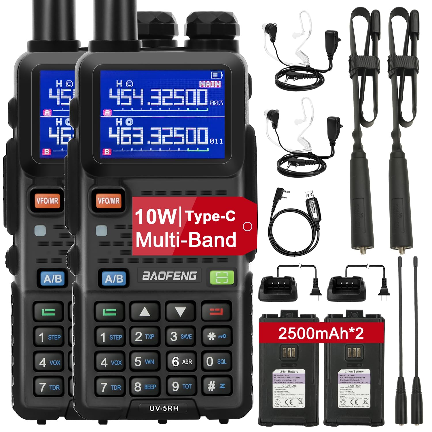 Aazon.co: BAOFENG 5R 10W Ha Radio Long Range (UV-5R Upgrade - Foto 5