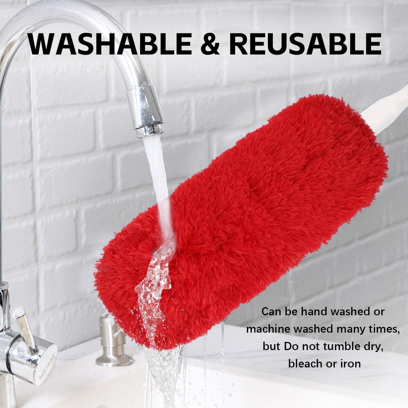 Reusable Microfiber Duster Refills Compatible with OXO & MR.SIGA Duster - Washable Duster for Household Cleaning Dusting Furniture Blind Ceiling Fan 2Pack (Handle NOT Included)