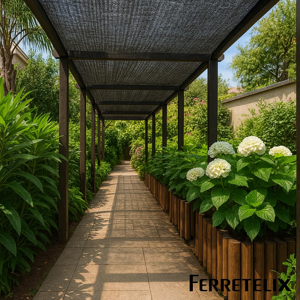 Ferretelix® Malla de Ocultación Negra 2 x 50 m – 95% Sombreado para Jardín, Valla y Terrazas
