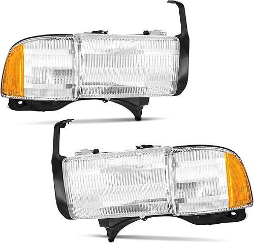 2 faros delanteros cromados para Dodge Ram 1500 1994 1995 1996 1997 1998 1999 2000 2001 94-02 Ram 2500 3500 (modelos no deportivos) faro delantero +