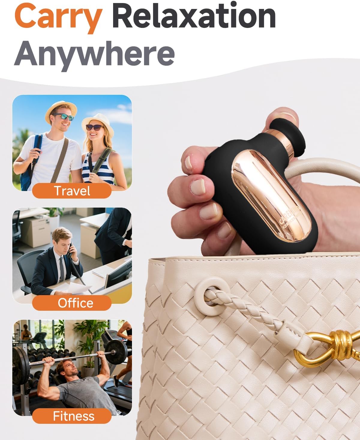 Mini Massage Gun, Deep Tissue Small Muscle Massager for Pain Relief, Travel Massage Gun for Neck Shoulder Thigh Back, Handheld Massager for Office, Birthday - Image 4