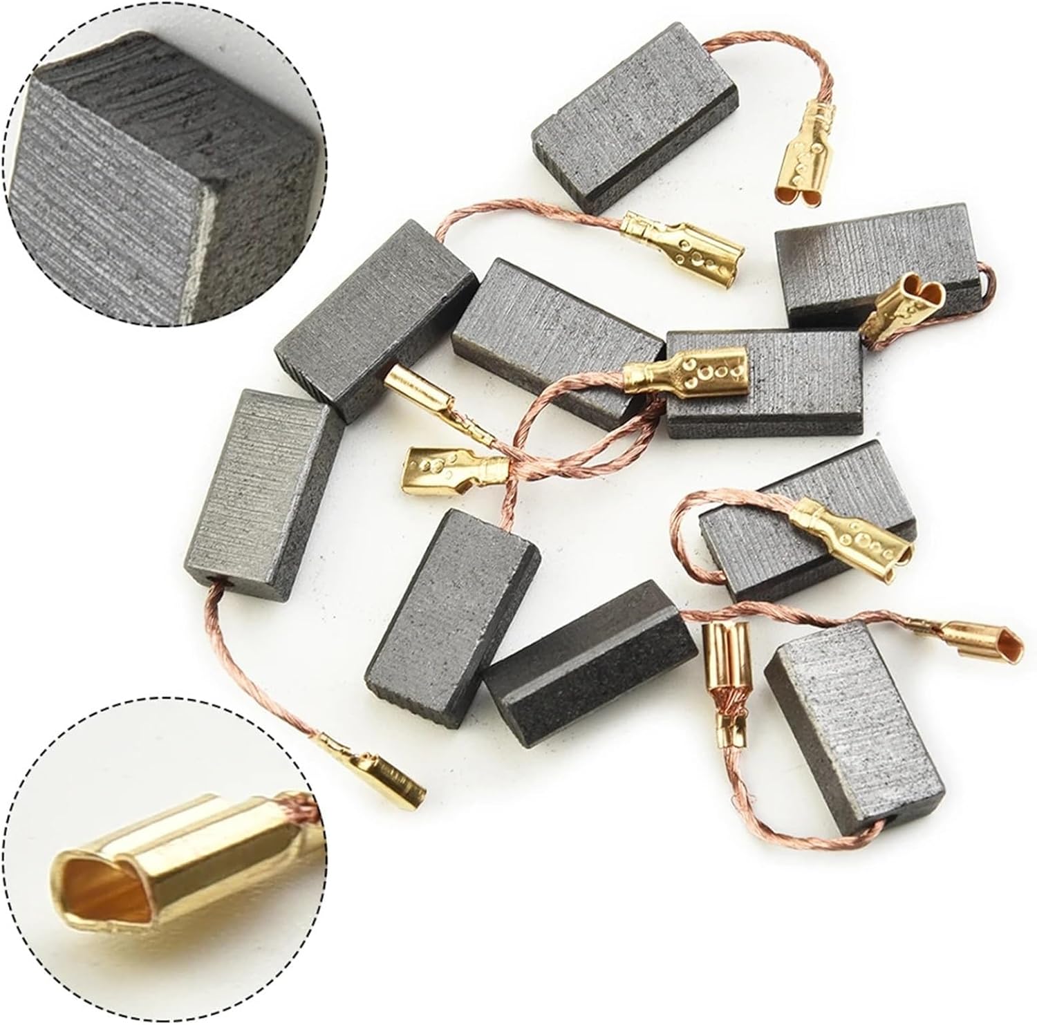 Electric Motor Carbon Brushes 200PCS Replacement Parts For Angle Grinder Tool Graphite Brush Cutting Polishing Machine Accessories