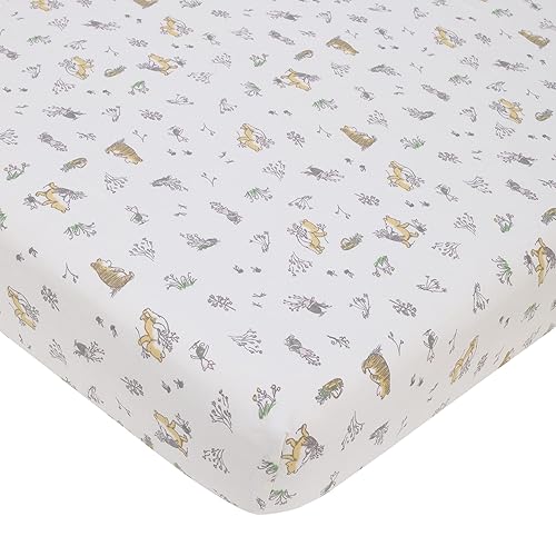 Miniatura 3 de Disney Classic Pooh Naturally Friends - Juego de ropa de cama de 3 piezas, color marfil y gris pardo, Eeyore y Tigger para cuna, edredón, sábana