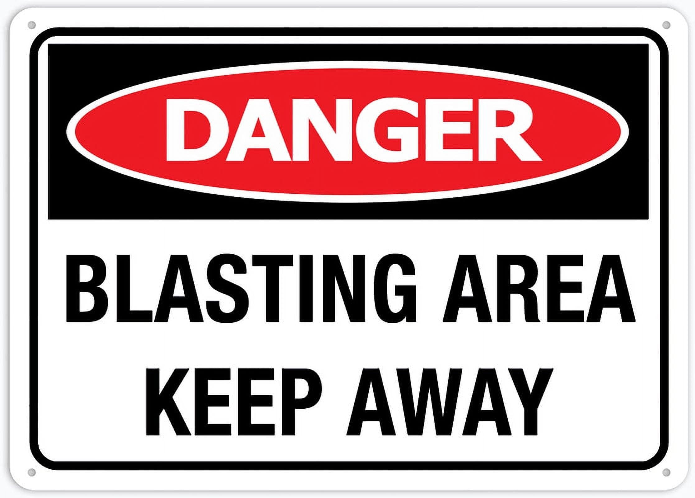 peiyeety Danger Blasting Area Keep Away Sign - 8"x12" Rust Free Aluminum, Outdoor/Indoor For Home/Business/Yard