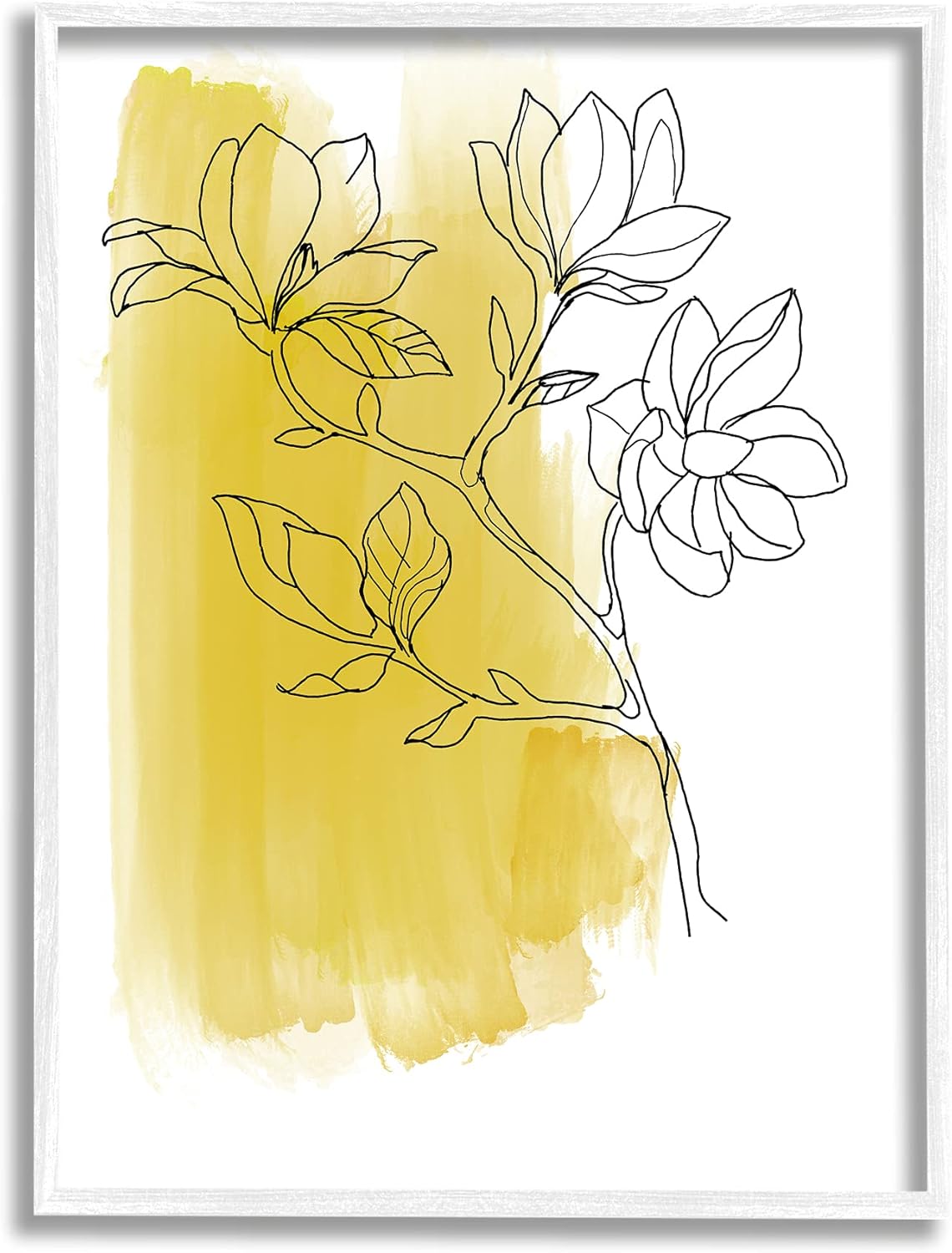 Stupell Industries Tree Blossom Branch Line Drawing Yellow Brush Pattern