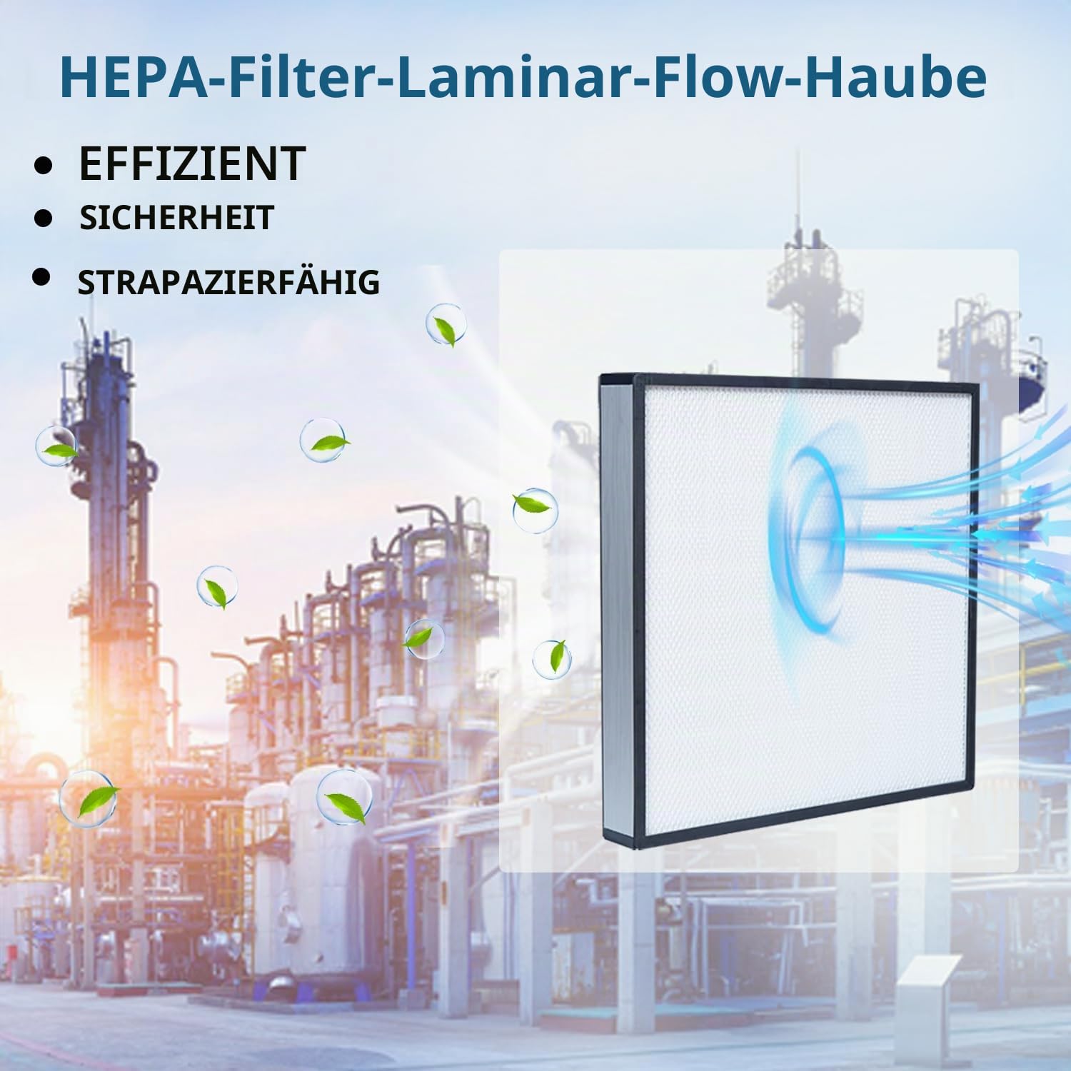 FFU, HEPA H14 Laminar Flow Hood Filter Ersatz-Set, 1 Stück, aktualisierte Lüfterfiltereinheit, kompatibel mit Laminar Flow Hood FFU 57,4 x 57,4 cm, 100/ISO Level 5 Sauberkeit, Pilz mit