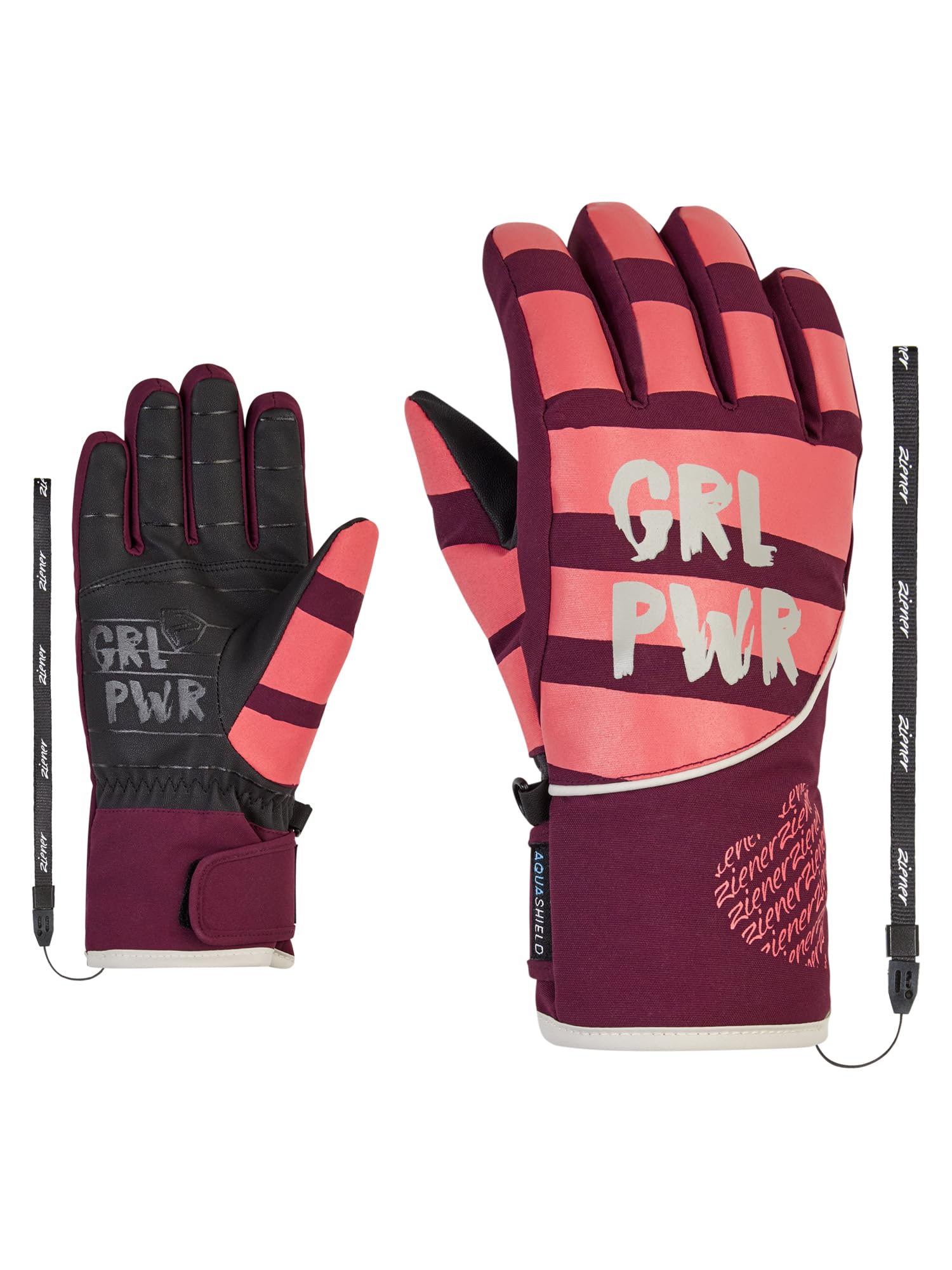 Ziener Mädchen LIWA Ski-Handschuhe/Wintersport | wasserdicht, Primaloft, modisch, Velvet red, 3,5