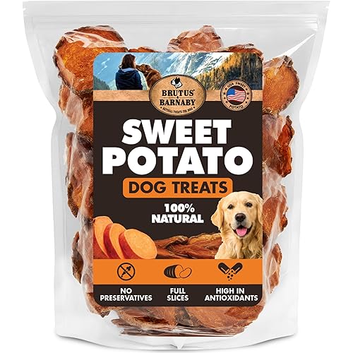 BRUTUS & BARNABY Sweet Potato Dog Treats – Support Sensitive Stomachs with USA-Grown, Hypoallergenic Treats That Smell as Good as They Taste