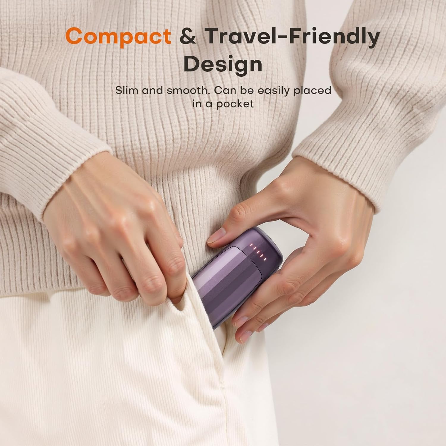 Rechargeable Hand Warmers 2 Pack, Electronic Handwarmers with 5 Levels Heat, Max 131℉ Fast Heating Reusable Handheld Heater, for Women Men Camping Hunting Outdoor Gifts. - Image 5