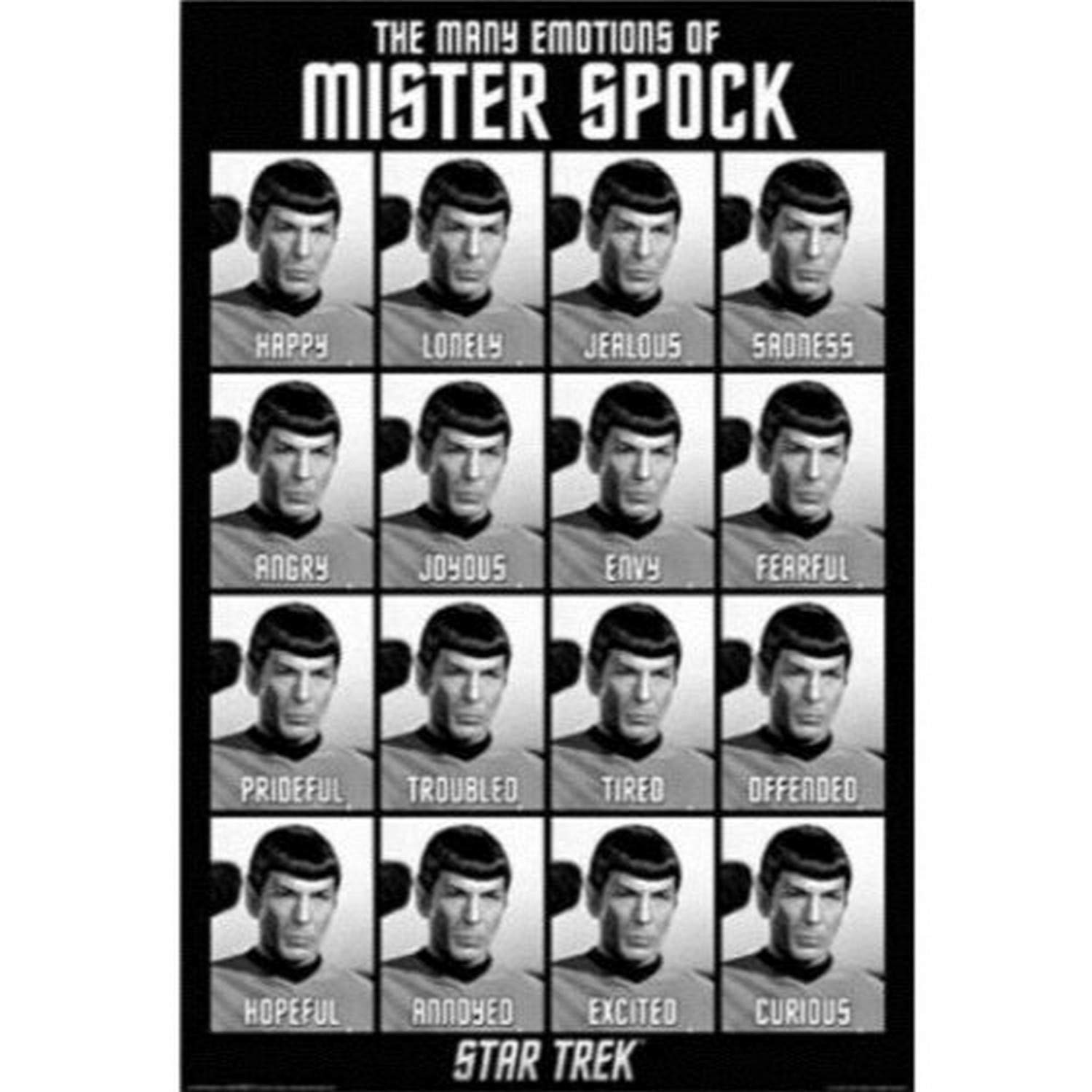Buyartforless Star Trek Emotions of Mister Spock Funny Poster 24x36