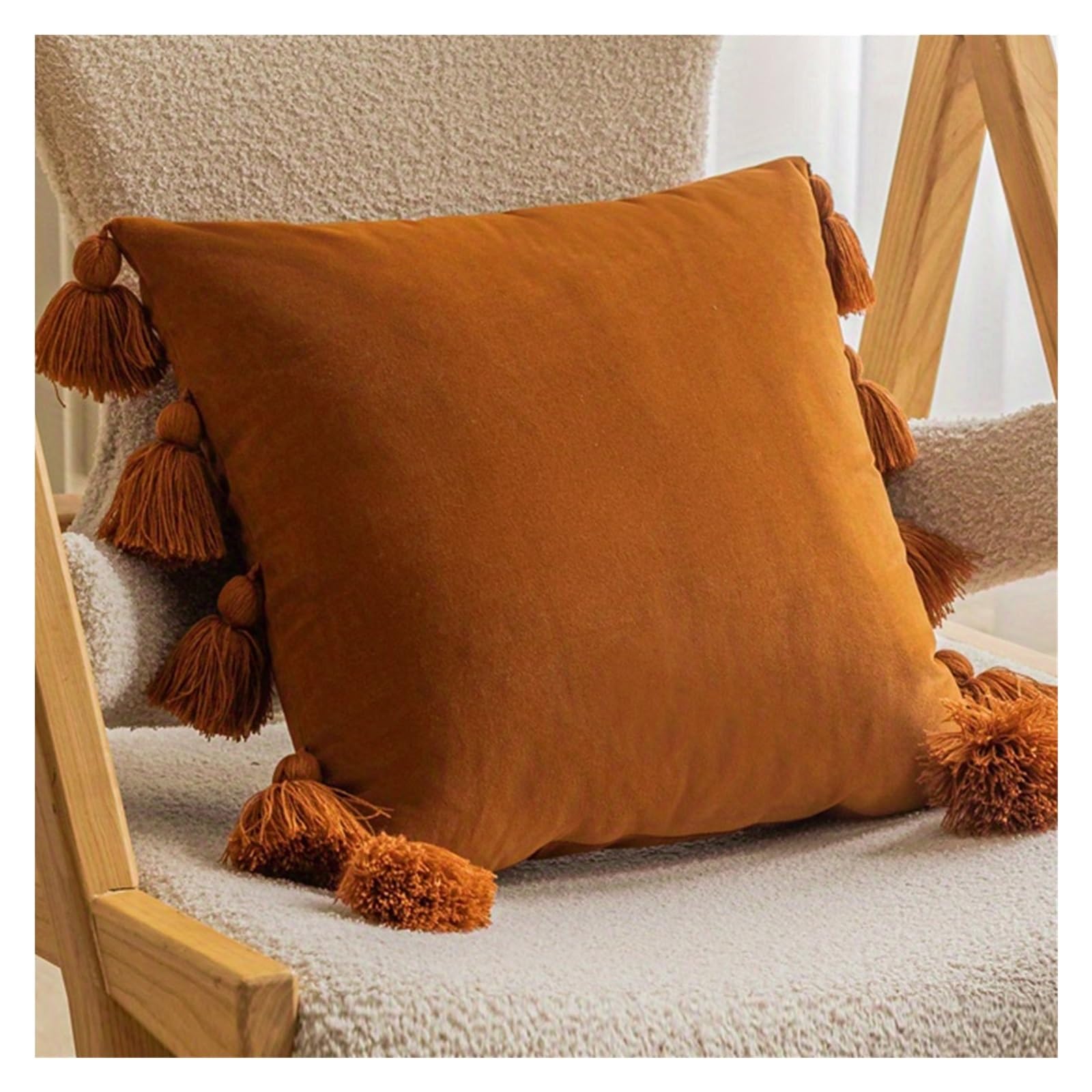 Housses de coussin en velours marron mignon pour réchauffer l'ambiance du foyer
