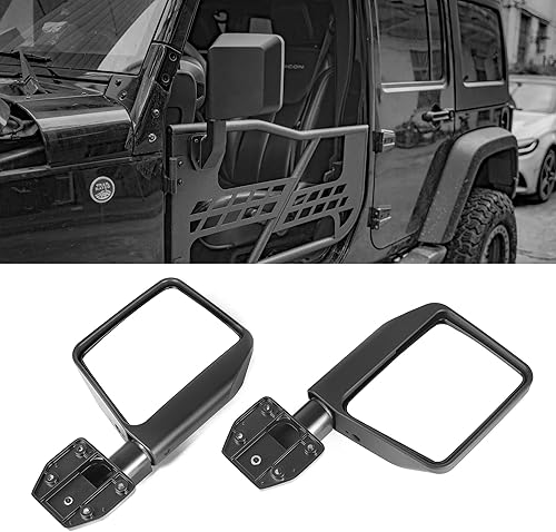 Miniatura 6 de Espejos para puertas laterales de media puerta para Jeep Wrangler 1997-2024 CJ7 YJ JK/JL y Gladiator JT, 1 par