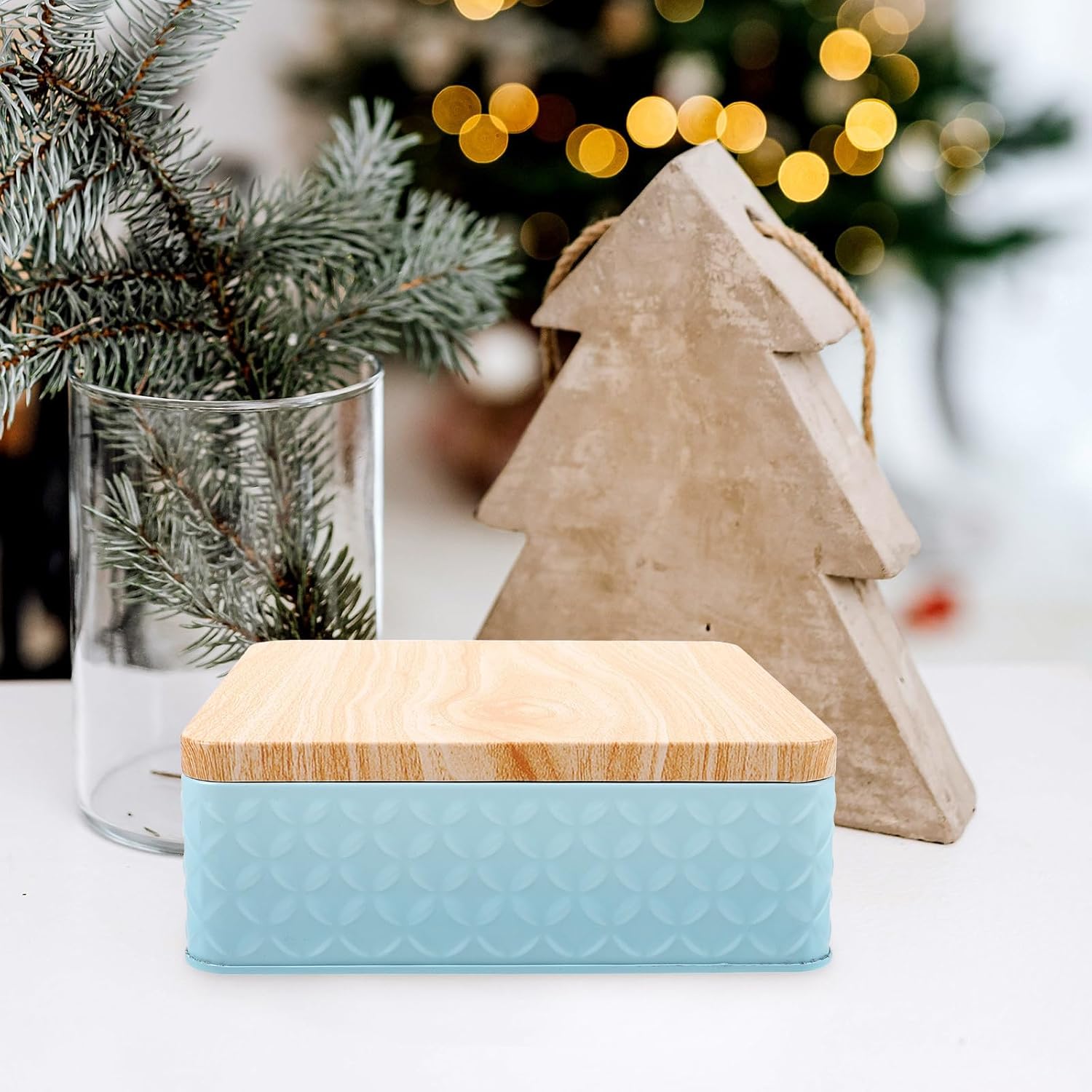 Stylish Cookie Box for Packaging, Tinplate with Wooden Lid image 5