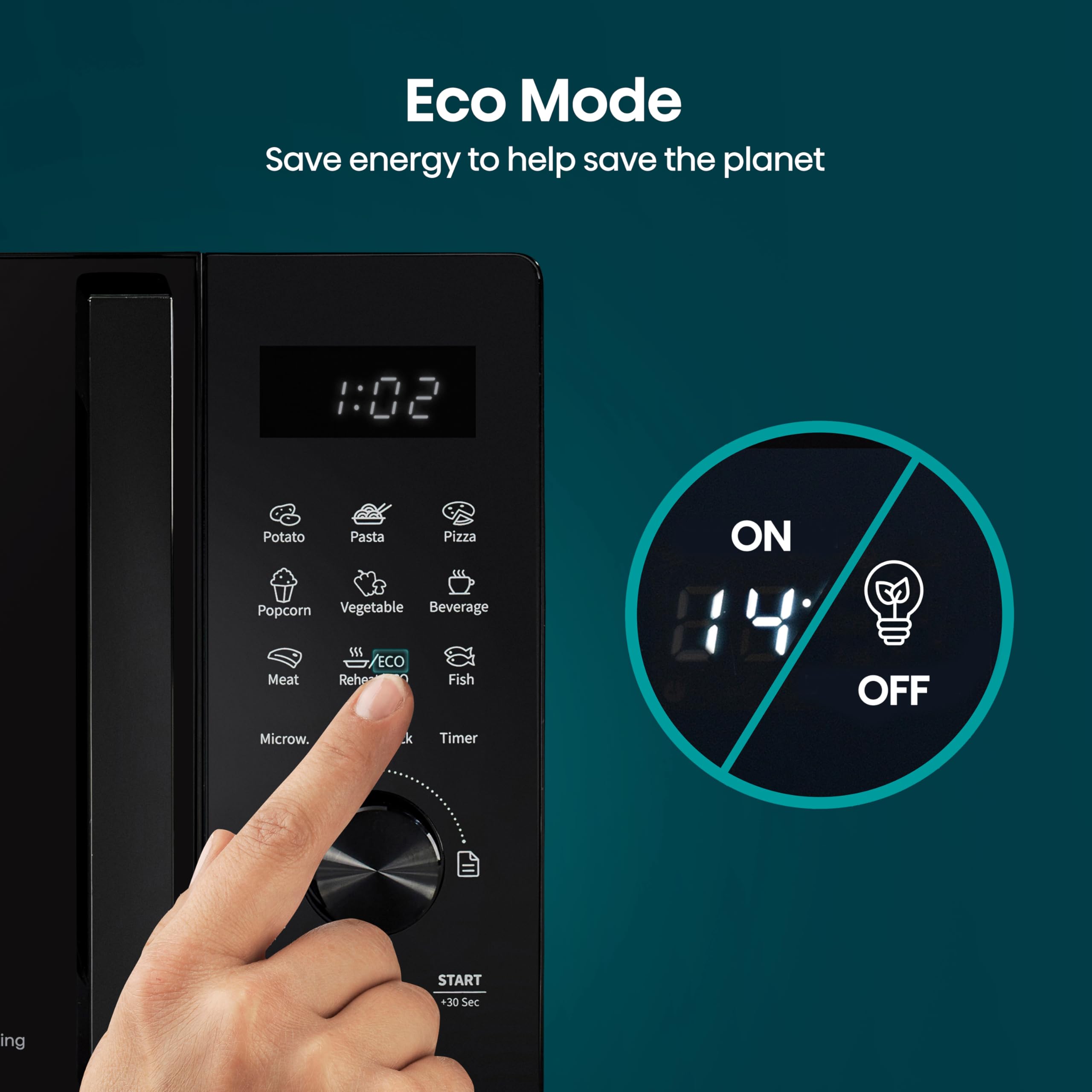 Hisense H23MOBSD1HUK 23 Litre 800W electronic Microwave with Auto Defrost, Digital Display, Smart Cook, Multi level cooking and Easy Clean- Black — view 14