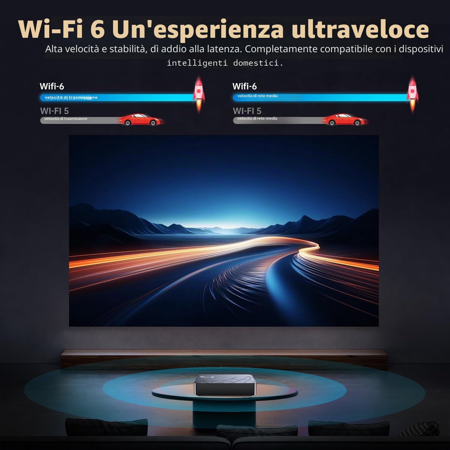 Android TV Box with 2GB 16GB RK3518 Quad-Core 64bit Cortex-A53 Chipset, Android TV Box 2025 supports dual band WiFi, Bluetooth 5.0, HDMI 2.0 e HD 4K