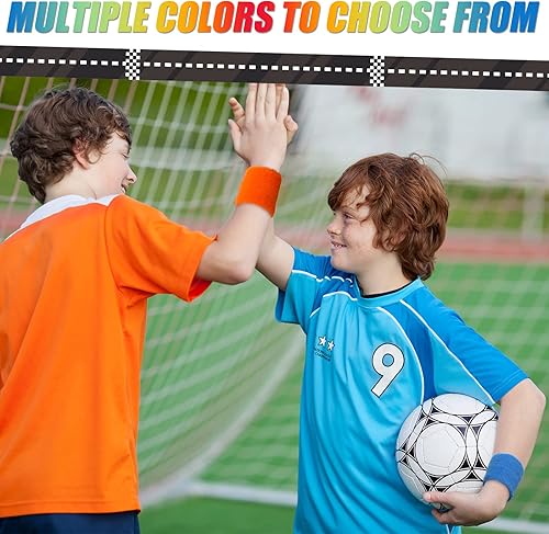 Miniatura 4 de 12 pares de pulseras para niños, coloridas bandas deportivas para el sudor, atléticas, baloncesto, fútbol, fiestas, regalos para niños, actividades