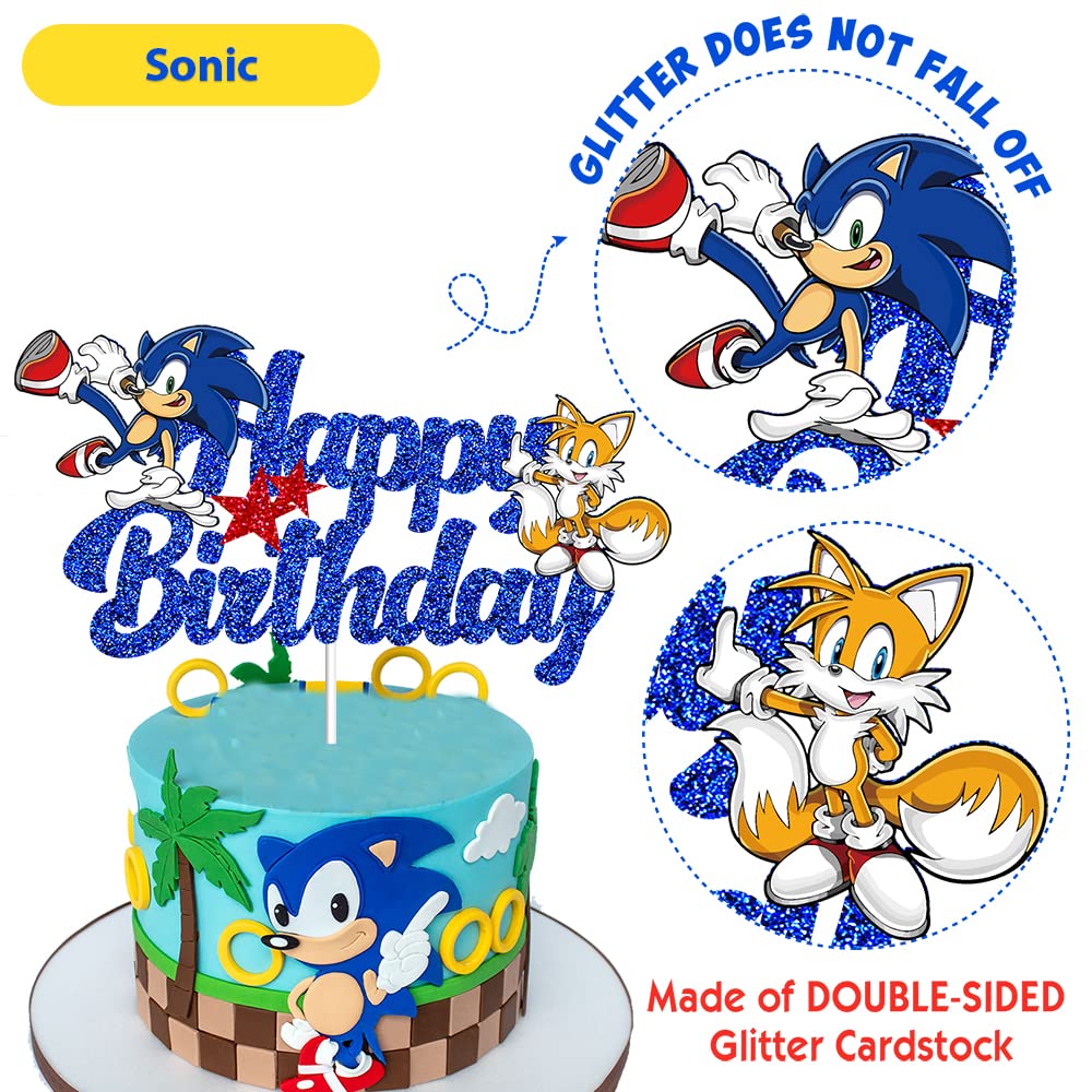 Buy Blue Hedgehog Happy Birthday Cake Topper Hedgehog Birthday Party 