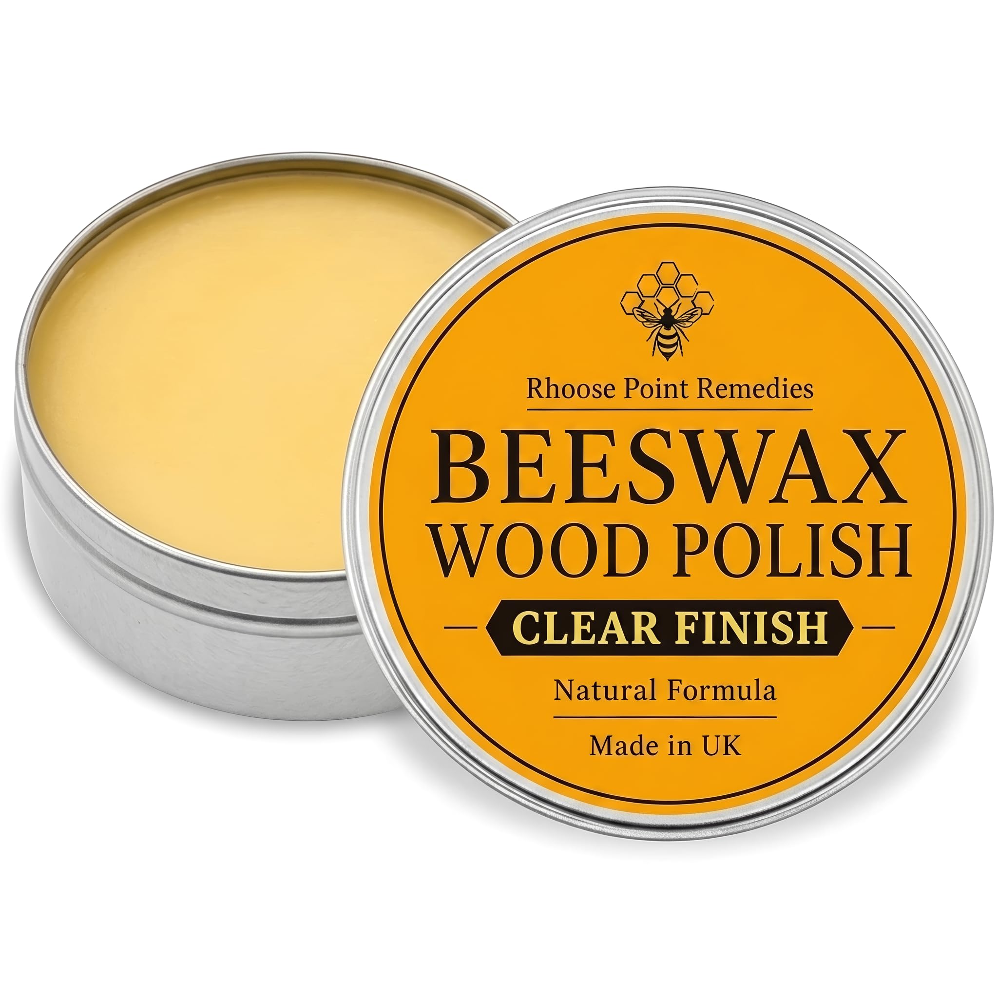 Cera de abeja para madera (natural), 200 ml, cera natural para madera, mejora la belleza natural de todo tipo de madera, limpia, sella y protege para un acabado perfecto