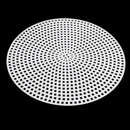 Miniatura 25 de SEWACC Kits de bricolaje, 30 hojas de malla de plástico para bordar, lona redonda blanca para manualidades de hilo acrílico, proyectos de punto