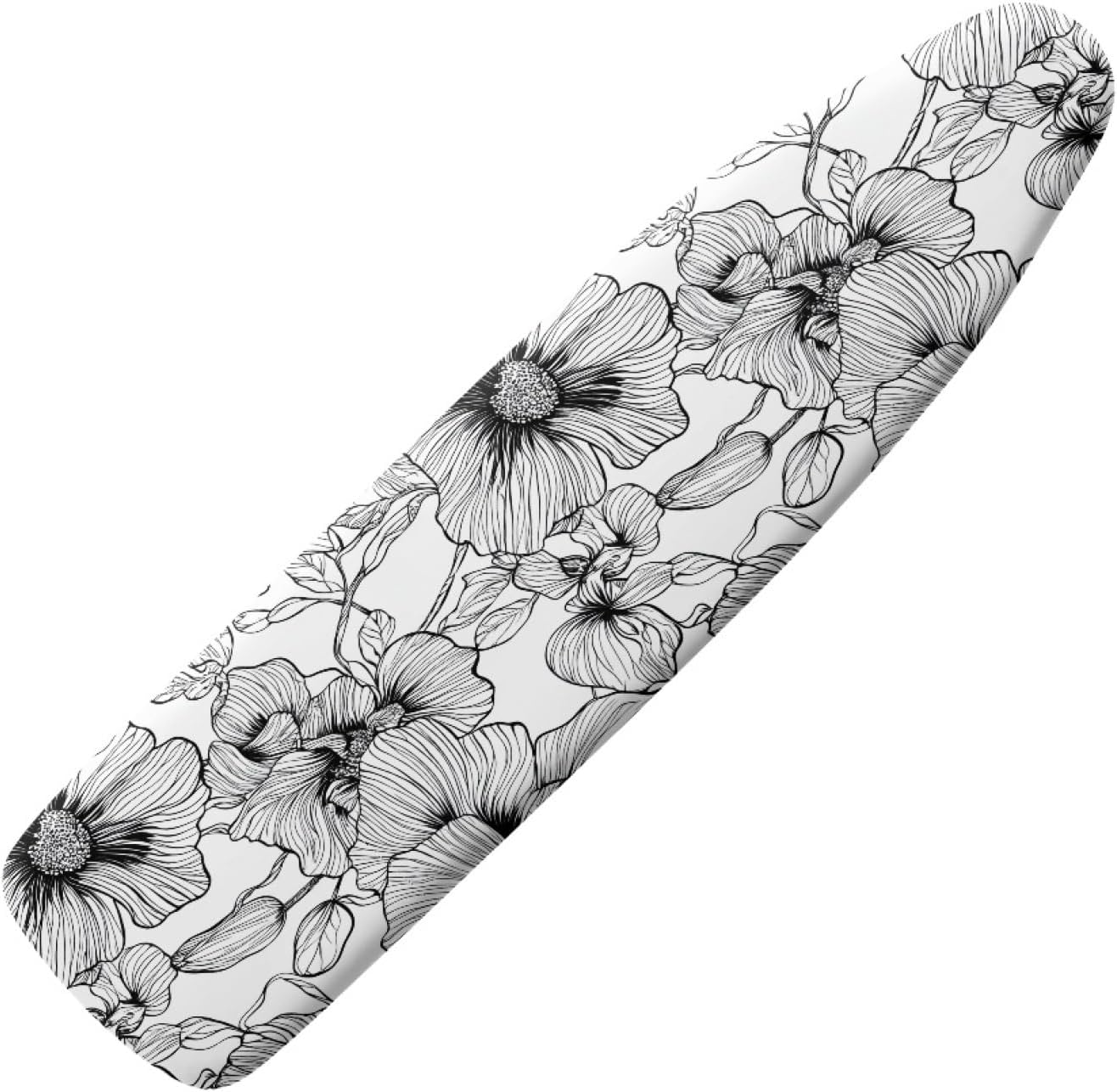 Padded Ironing Board Covers 18 X 49 Grey Flower Ironing Board Pad and Cover Thick Replacement Drawstring Tightening & Lock, Easy Fit, Scorch & Stain Resistant, Non Slip